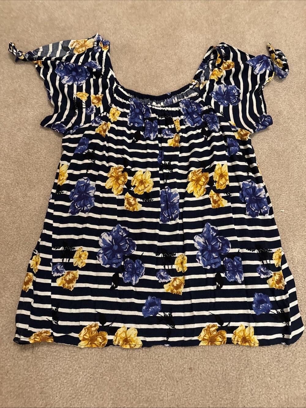 Maurice’s Striped Floral Cold Shoulder Top Xl